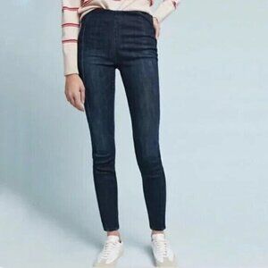 Pilcro and the Letterpress High Rise Denim Leggings Dark Wash Pull On